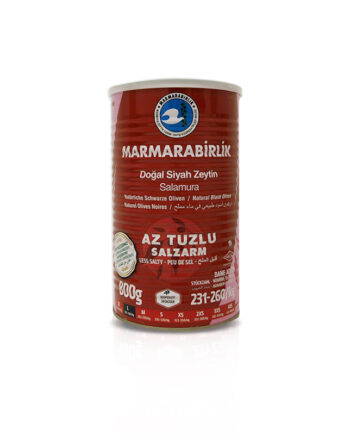 Marmarabirlik Natural Black Olives Less Salty L 800g