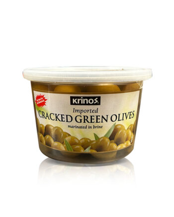 Krinos Cracked Green Olives (Zeytoon) 16 Oz