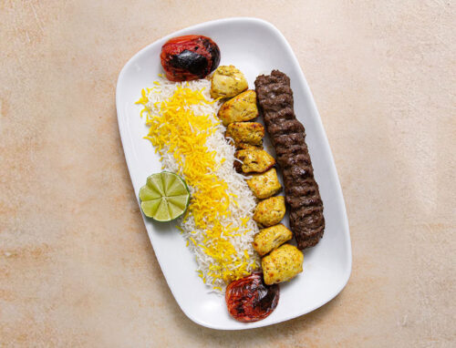 Yekta Kabob Counter - Chicken Soltani with rice