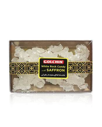 Golchin White Rock Candy with Saffron (Nabat Sefid) 230 G