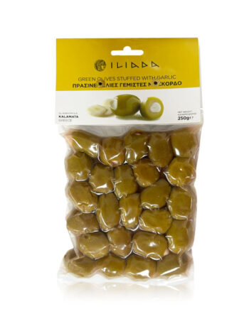 Iliada Green Olives Stuffed with Garlic (Zeytoon) 250 G