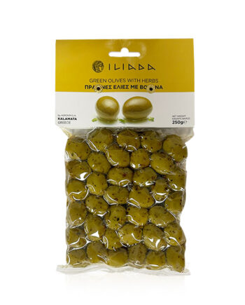Iliada Green Olives with Herbs (Zeytoon) 250 G